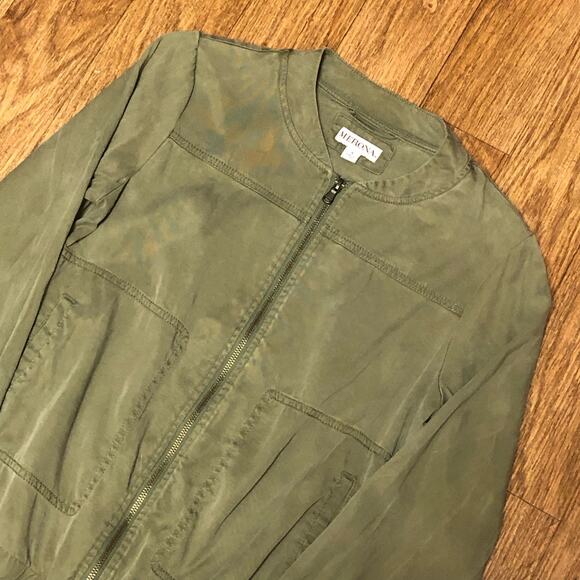 Merona Green Zip Front Utility Military Jacket Size Small - Picture 2 of 9